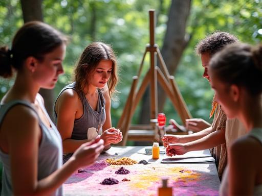 Guided art excursion for pigment making