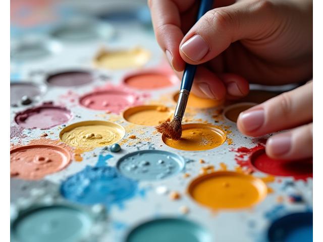 Harmonious art creation and colour mixing session