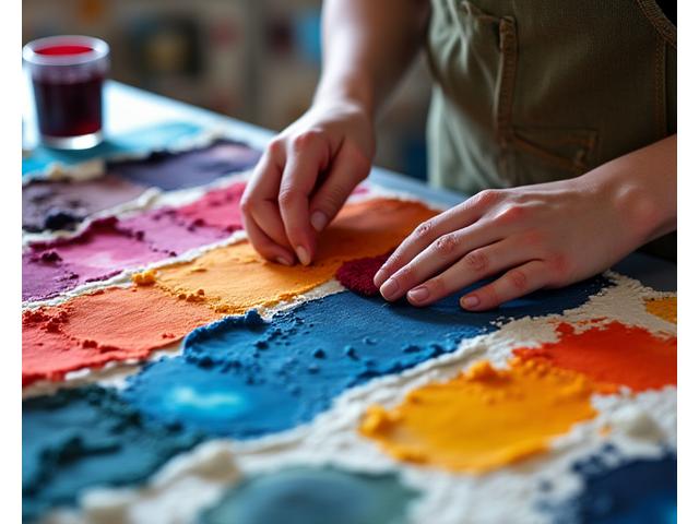 Textile arts and colour mixing class